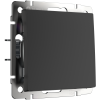 W1112008/ Выключатель одноклавишный проходной (черный матовый)
