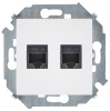 1591552-030, Розетка для передачи данных 2xRJ45 Cat.5e UTP (AMP) белого цвета S15