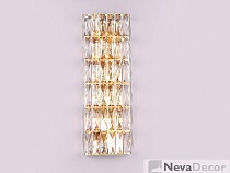 NEWPORT 10120 10126+6/A gold , Бра, Gold Clear crystal L22*H51*Sp5 cm G9 12*60W, М0062628