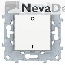 NU526218, UNICA NEW выключатель двухполюсный, 1-клавишный, сх. 2, 16 AX, 250 В, белый