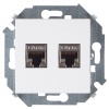 Розетка для передачи данных 2xRJ45 Cat.6A FTP (AMP) белого цвета S15