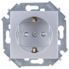 1591443-033, Розетка с заземлением и шторками Schuko 2Р+Е 16A 250В~ цвета алюминий S15