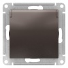 ATN000646, Atlas Design розетка с заземл. со шторками с крышкой, 16а, ip20, механизм, мокко