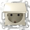 Розетка IP44 с крышкой, заземлением и шторками Schuko 2Р+Е 16A 250В~ цвета слоновая кость S24 Harmon