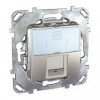 MGU5.421.30ZD, UNICA TOP РОЗЕТКА компьют., RJ45, одиноч., кат. 5е, с полем для надп., АЛЮМИНИЙ