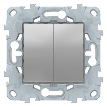 NU521530, UNICA NEW переключатель 2-клав, перекрестный, 2 x сх. 7, 10 AX, 250 В, алюминий