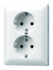 AS5020KIUWW, Штепсельная розетка SCHUKO 16A 250V~ с защитой от детей, сдвоенная, белая