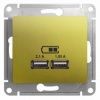 GSL001033, GLOSSA USB РОЗЕТКА, 5В/2100мА, 2х5В/1050мА, механизм, ФИСТАШКОВЫЙ