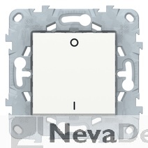 NU526218, UNICA NEW выключатель двухполюсный, 1-клавишный, сх. 2, 16 AX, 250 В, белый