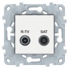 NU545518, UNICA NEW розетка R-TV/ SAT, оконечная, белый