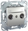 MGU5.451.30ZD, UNICA TOP РОЗЕТКА TV/FM, одиночная, АЛЮМИНИЙ