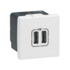 077594, Legrand Mosaic Белая Розетка USB для зарядки двойная