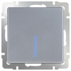 W1110106/ Выключатель одноклавишный с подсветкой (серебряный)