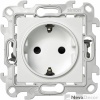 Розетка с заземлением и шторками Schuko 2Р+Е 16A 250В~ с системой Push&Go белого цвета S24 Harmonie