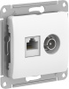 GSL000189, Glossa Белый Розетка двойная TV + компьютерная RJ45, кат. 5Е