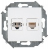 Розетка комбинированная RJ11 + RJ45 Cat.5e UTP (Systimax) белого цвета S15
