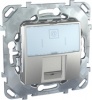 MGU5.425.30ZD, UNICA TOP РОЗЕТКА компьют., RJ45, одиноч., кат. 6, с полем для надп., АЛЮМИНИЙ