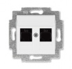 2CHH295118A6003, Розетка информационная ABB Levit двойная 2хRJ45 категория 5e белый, 5014H-A51018 03