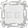Розетка для передачи данных 2xRJ45 Cat.5e UTP белого цвета S24 Harmonie 