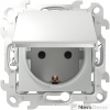 Розетка IP44 с крышкой, заземлением и шторками Schuko 2Р+Е 16A 250В~ с системой Push&Go белого цвета