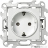 Розетка с заземлением Schuko 2Р+Е 16A 250В~ с системой Push&Go белого цвета S24 Harmonie