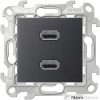 Розетка 2xUSB 2.0 для передачи данных цвета графит S24 Harmonie 