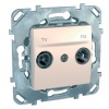 MGU5.451.25ZD, UNICA РОЗЕТКА TV/ FM, одиночная, БЕЖЕВЫЙ
