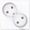 Розетка двойная без заземления 2x2Р 16A 250В~ белого цвета S24 Harmonie
