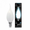 104201205, Лампа Gauss Filament Свеча на ветру 5W 450lm 4100К Е14 milky LED 1/10/50
