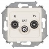Розетка R-TV-SAT одиночная цвета слоновая кость S15