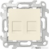 Розетка для передачи данных 2xRJ45 Cat.5e UTP цвета слоновая кость S24 Harmonie 