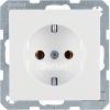 47436089, Штепсельная розетка SCHUKO цвет: полярная белизна, с эффектом бархата, Berker Q.1