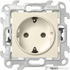 Розетка с заземлением Schuko 2Р+Е 16A 250В~ с системой Push&Go цвета слоновая кость S24 Harmonie