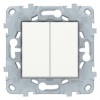 NU521518, UNICA NEW переключатель 2-клав, перекрестный, 2 x сх. 7, 10 AX, 250 В, белый