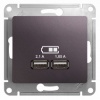 GSL001433, GLOSSA USB РОЗЕТКА, 5В/2100мА, 2х5В/1050мА, механизм, СИРЕНЕВЫЙ ТУМАН