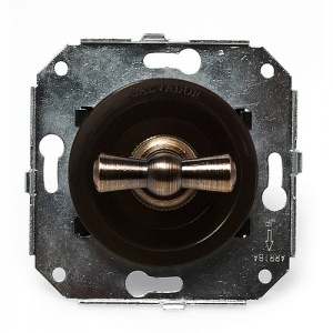 CL21BR, Выключатель 4-х позиционный для внутреннего монтажа оконечный (Двухклавишный), коричневый