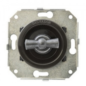 CL31BR.SL, Выключатель перекрестный для внутреннего монтажа  серии "состаренное серебро" , коричневы