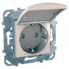 MGU5.037.25TAZD, UNICA РОЗЕТКА с заземлением, со шторками, с крышкой, 16 А, 250 В, БЕЖЕВЫЙ