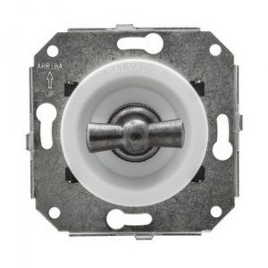 CL11WT.SL, Выключатель 2-х позиционный для внутреннего монтажа проходной серии "состаренное серебро"