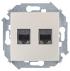 1591552-034, Розетка для передачи данных 2xRJ45 Cat.5e UTP (AMP) цвета шампань S15