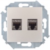 Розетка для передачи данных 2xRJ45 Cat.6A FTP (AMP) цвета шампань S15