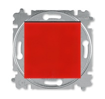 2CHH590745A6065, Переключатель перекрёстный одноклавишный ABB Levit красный / дымчатый чёрный, 3559H