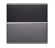 2CLA220200N1801, Механизм 1-клавишного переключателя с клавишей, 2-модульный, серия Zenit, цвет антр