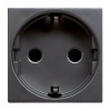 2CLA228800N1801, Розетка SCHUKO с заземлением, со шторками, 16А / 250В, серия Zenit, цвет антрацит, 
