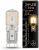 107409103, Лампа Gauss G9 AC220-240V 3W 240lm 2700K пластик LED 1/10/200