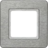 10116083, Рамкa, Q.7, 1-местная, нержавеющая сталь с кратцованной поверхностью
