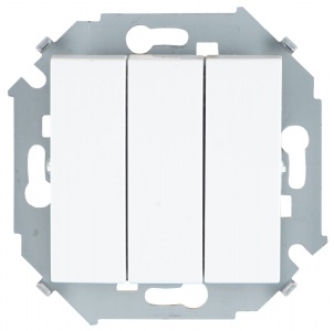 1591391-030, Трехклавишный выключатель 10AX 250В~ белого цвета S15