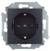 1591443-038, Розетка с заземлением и шторками Schuko 2Р+Е 16A 250В~ цвета графит S15