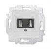 2CHH290040A6016, USB зарядка двойная ABB Levit серый, 5014H-A00040 16W