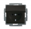 2CKA002018A1499, Розетка SCHUKO 16А 250В, с крышкой, Basic 55, ch?teau-black, 20 EUK-95-507